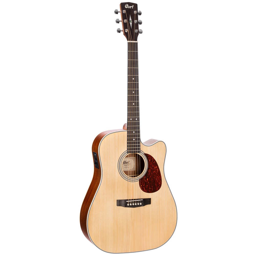 Cort MR500E Acoustic Electric Dreadnought Solid Top Guitar | Open Pore Natural