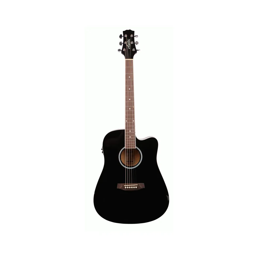 Ashton D20Sceq Black Solid Top Acoustic Guitar With Eq