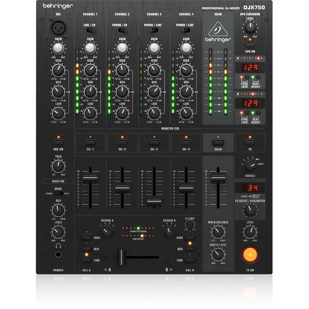 Behringer DJX750 5-Channel DJ Mixer with Advanced Digital Effects and BPM Counter