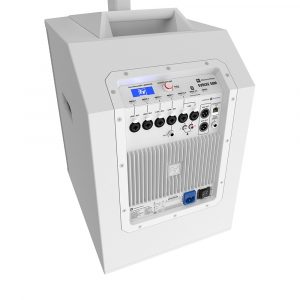 EV Powered Subwoofer White w/ 8ch Mixer, QuickSmart DSP & Bluetooth; 1000W Class-D Amp