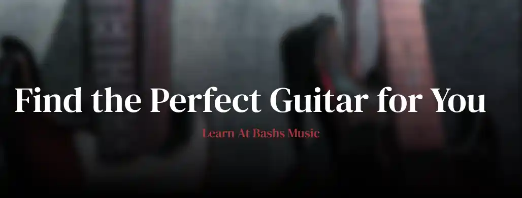 Range of guitars on display