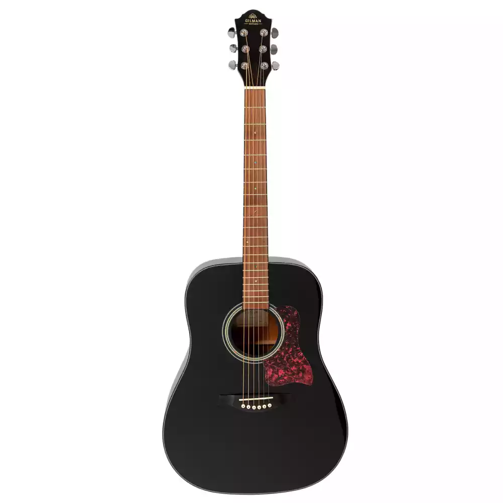 Gilman GD10BK 50 Series Dreadnought Guitar – Black Gloss