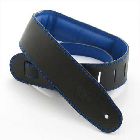 DSL Straps 2.5 Inch Padded Garment Black/Blue - Made in Australia
