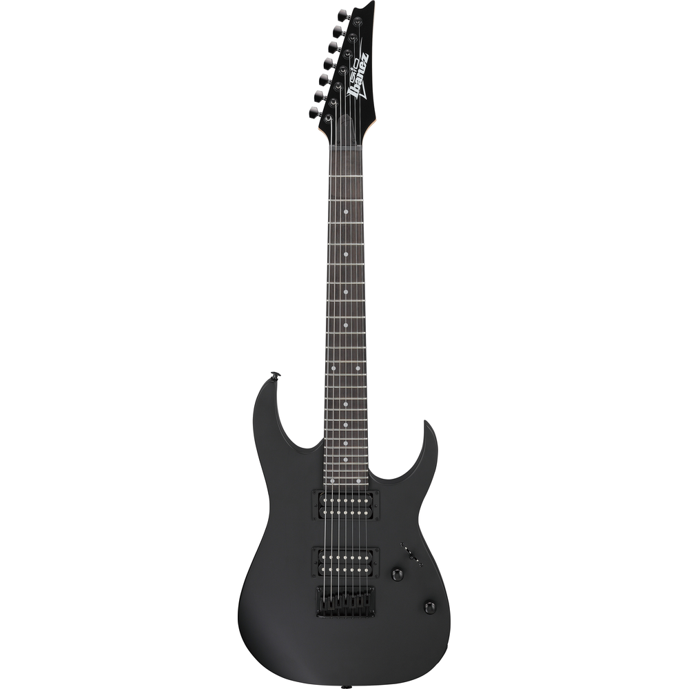 Ibanez GRG7221QA BKF 7 String Electric Guitar | Black Flat