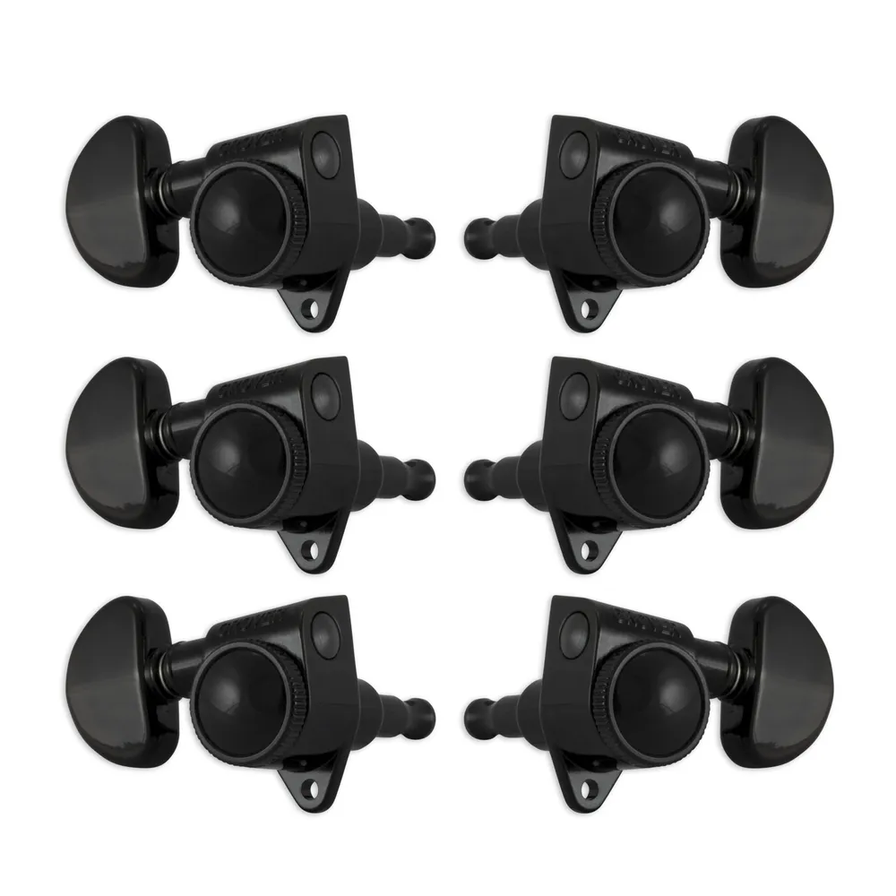 Grover Roto-Grip Locking Rotomatics Guitar Machine Heads | Black Chrome