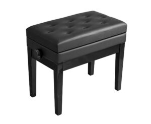 Hemingway HPB25B Deluxe Piano Stool - Polished Ebony