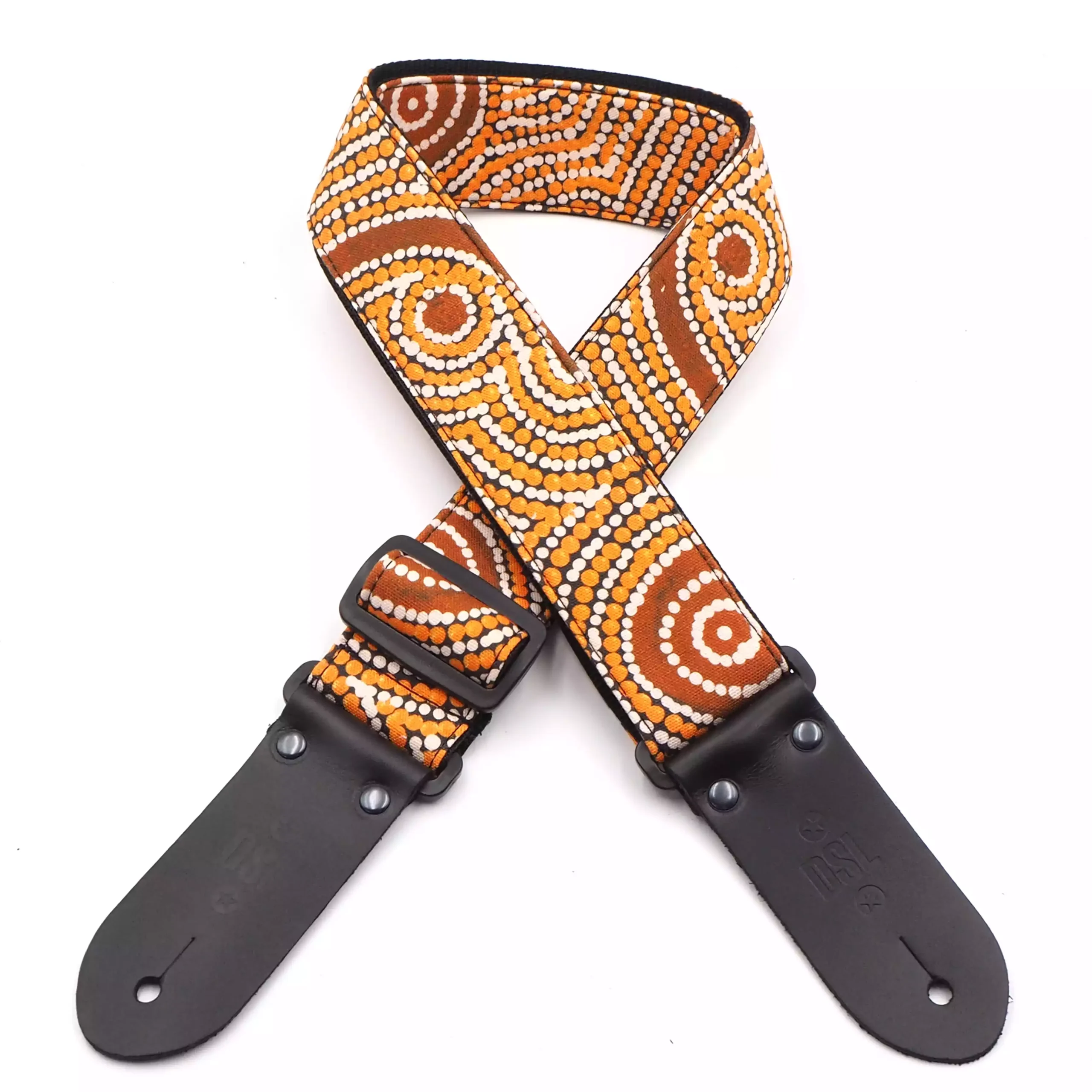 DSL Straps 2 Inch Guitar Strap Goanna Dreaming - Made in Australia