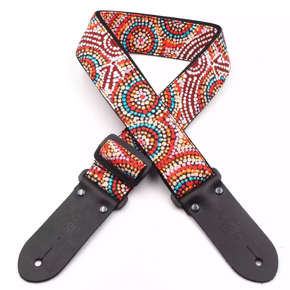 DSL Straps 2 Inch Guitar Strap Red Kangaroo - Made in Australia