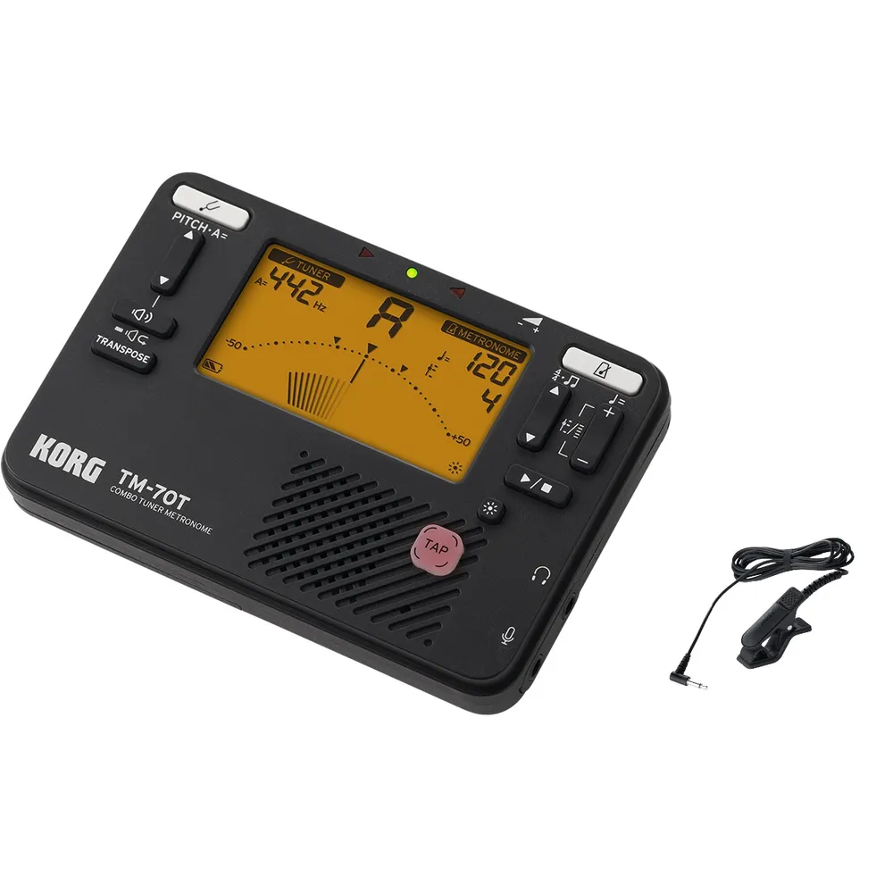 Korg TM-70T Combined Tuner and Metronome with Contact | Black