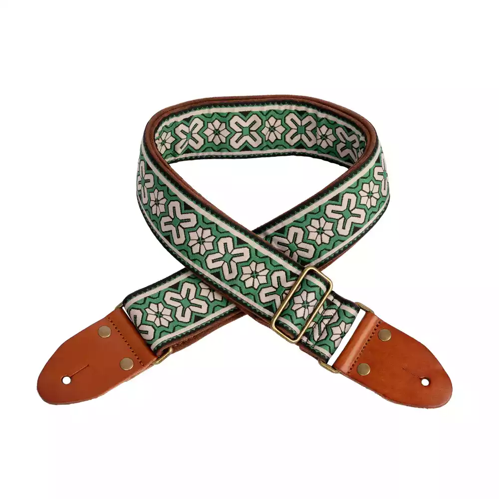 XTR LS433 Vintage Deluxe Series 2-Inch Guitar Strap - Green