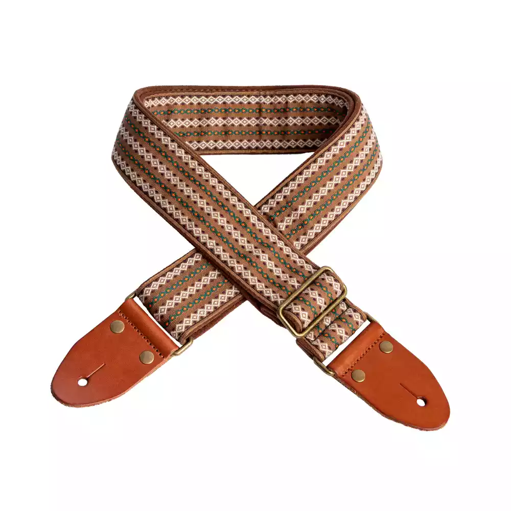 XTR LS437 Vintage Deluxe Series 2-Inch Guitar Strap - Brown