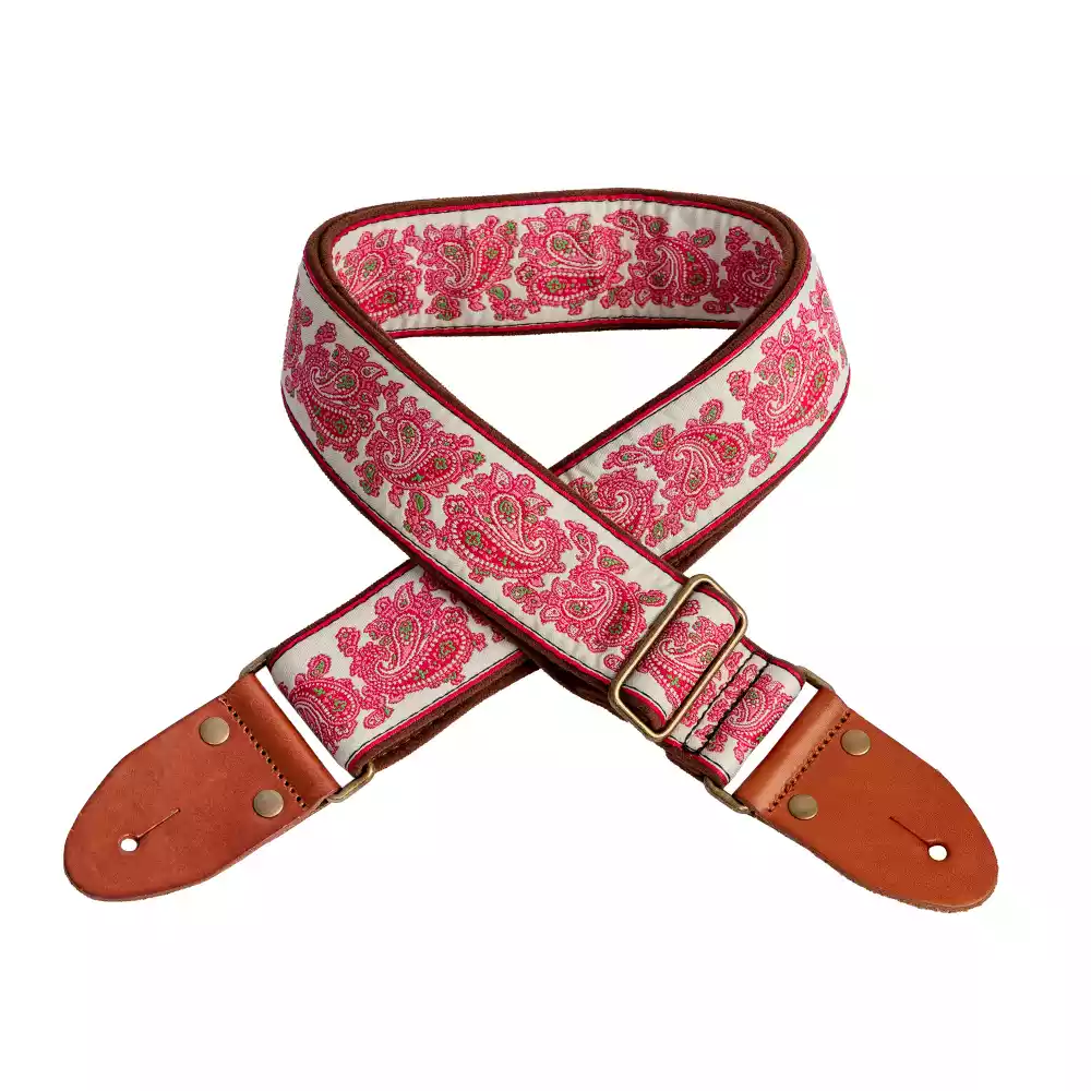 XTR LS439 Vintage Deluxe Series 2-Inch Guitar Strap - White