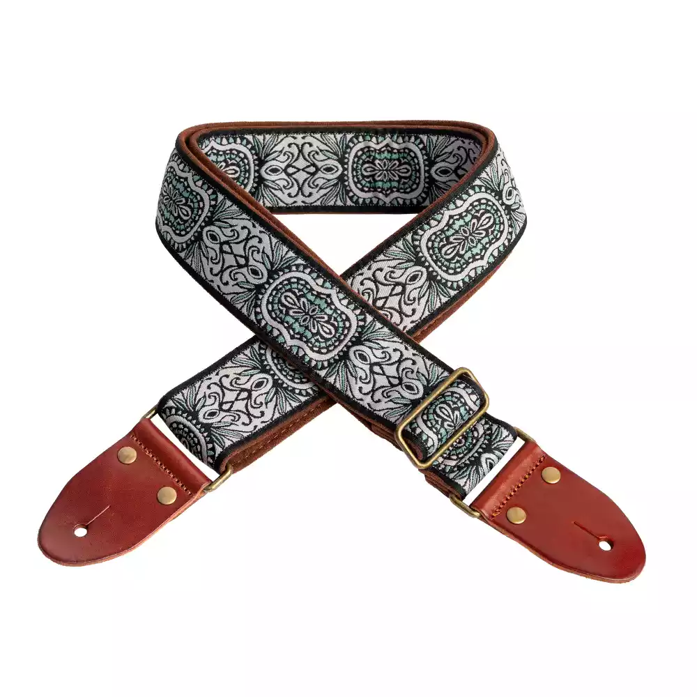 XTR LS441 Vintage Deluxe Series 2-Inch Guitar Strap - Vintage Boho blue