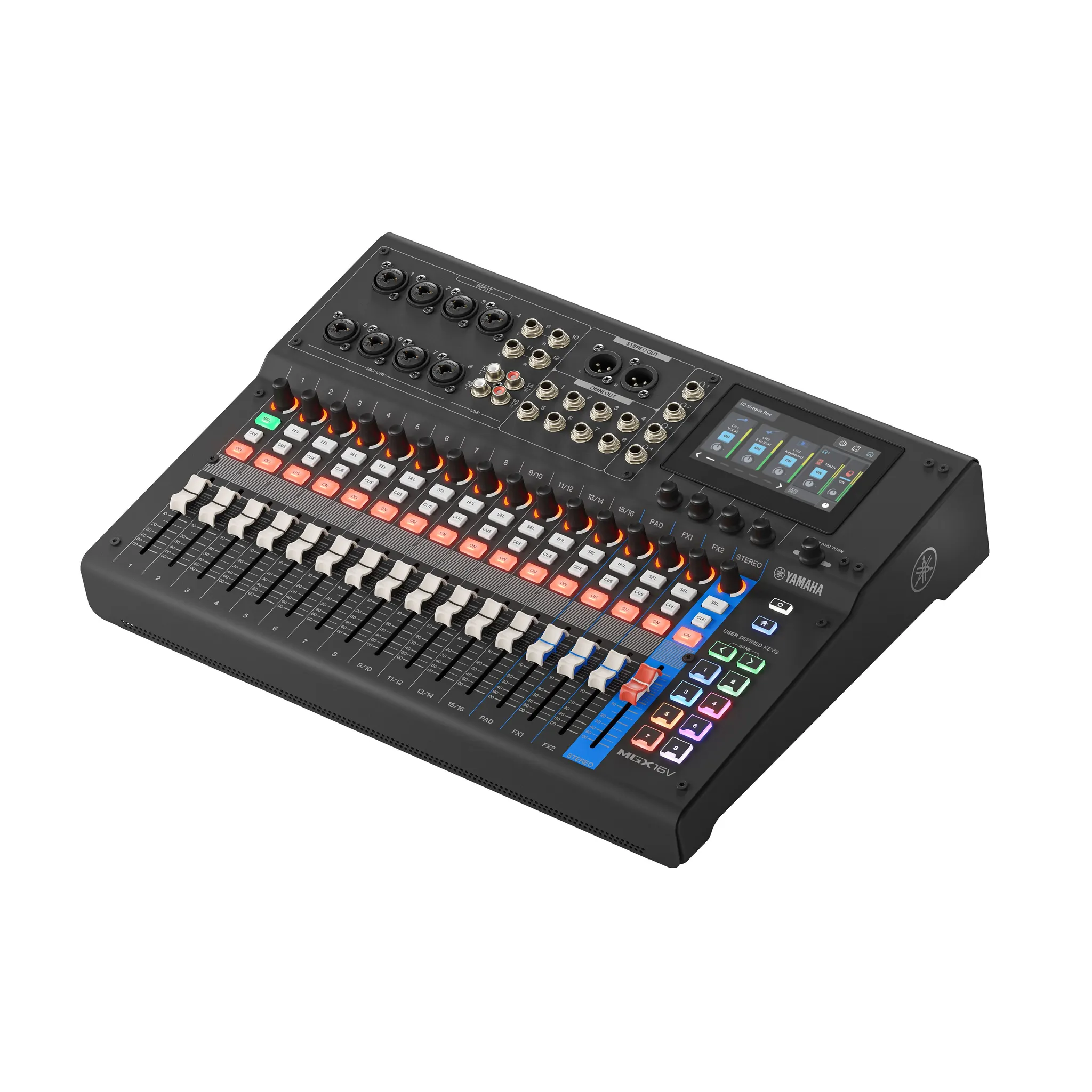 Yamaha MGX16V 22-Channel Digital Mixing Console w/ Video Capture- Black - Image 4