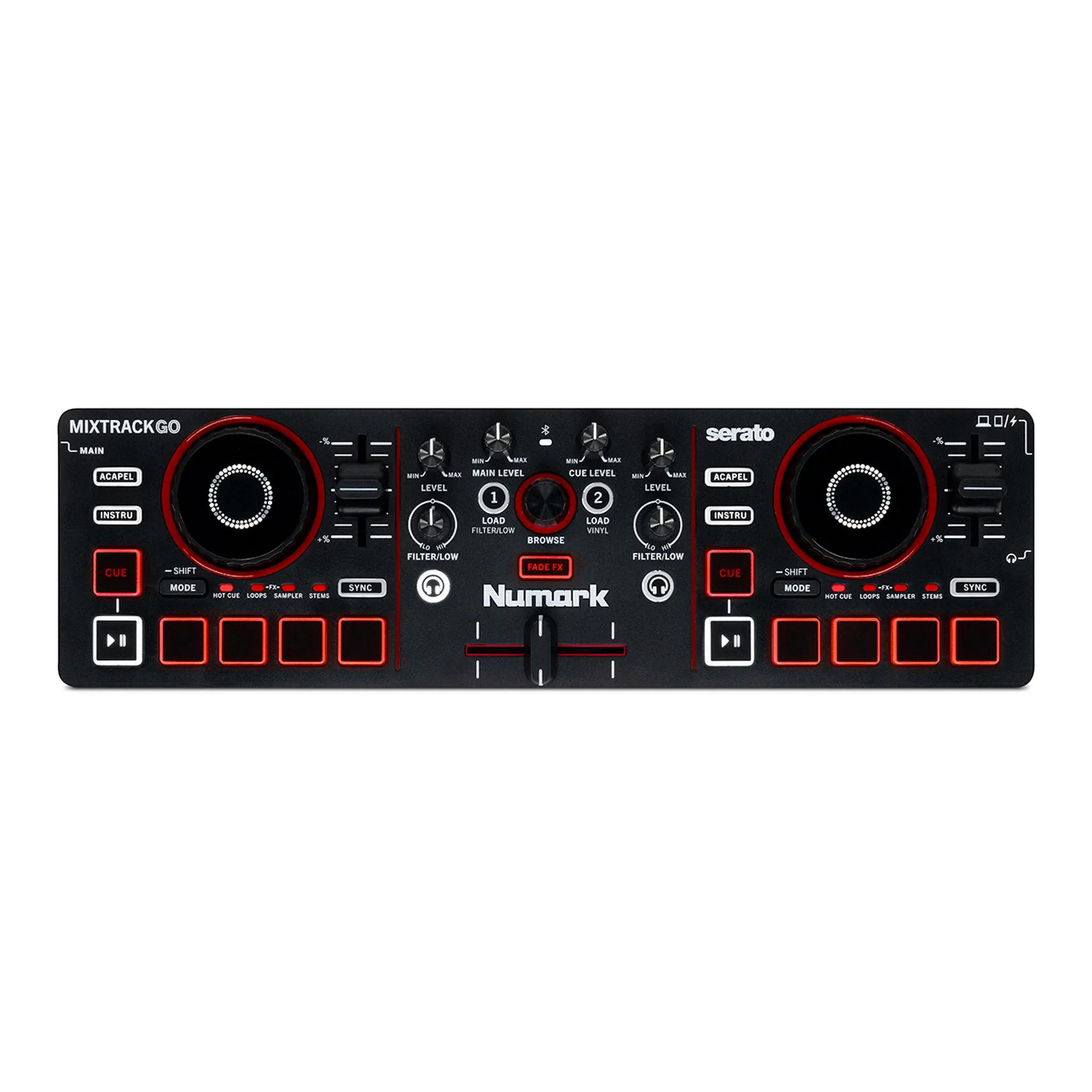 Numark MixTrack Go Pocket 2-Deck DJ Controller with Stems