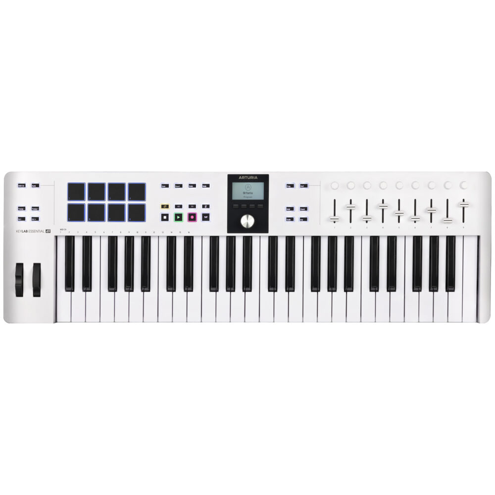 Arturia KeyLab Essential 49 MK3 Universal MIDI Controller Keyboard - White