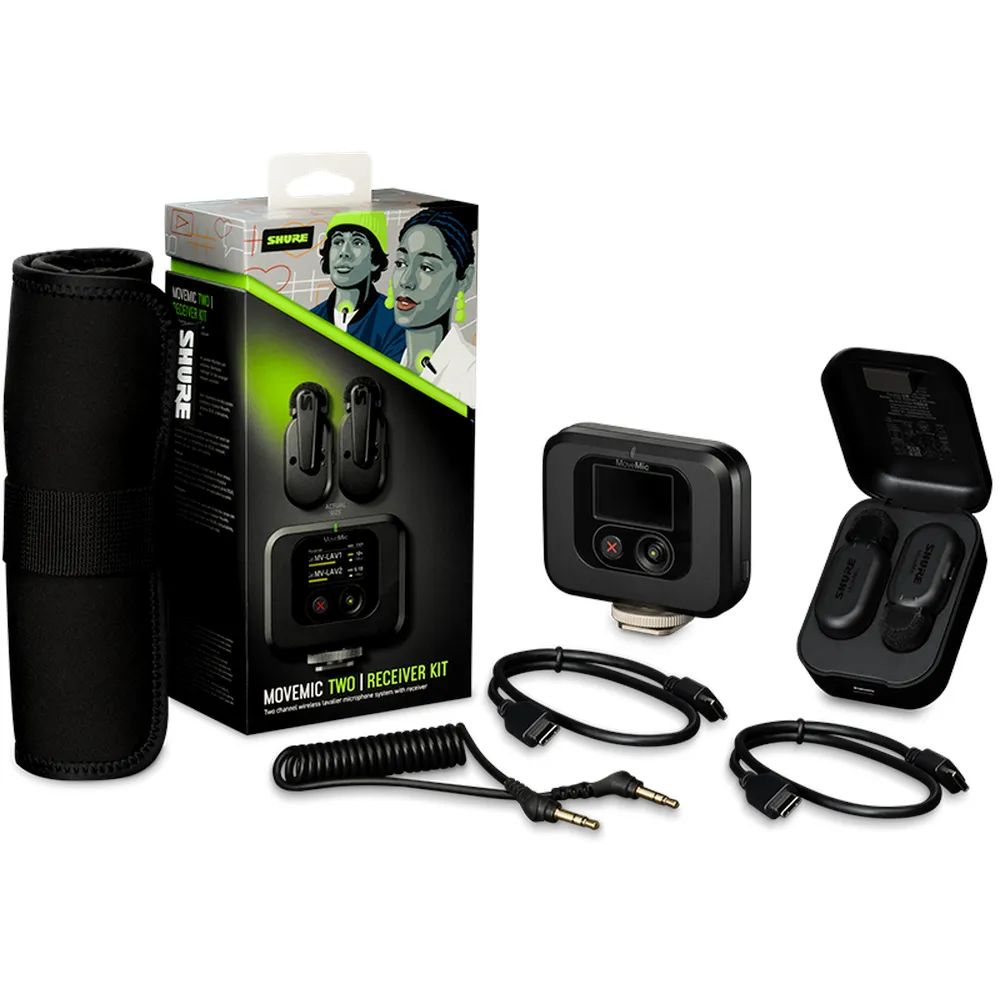 Shure MoveMic Two-Channel Wireless Lavalier Microphone System With Receiver