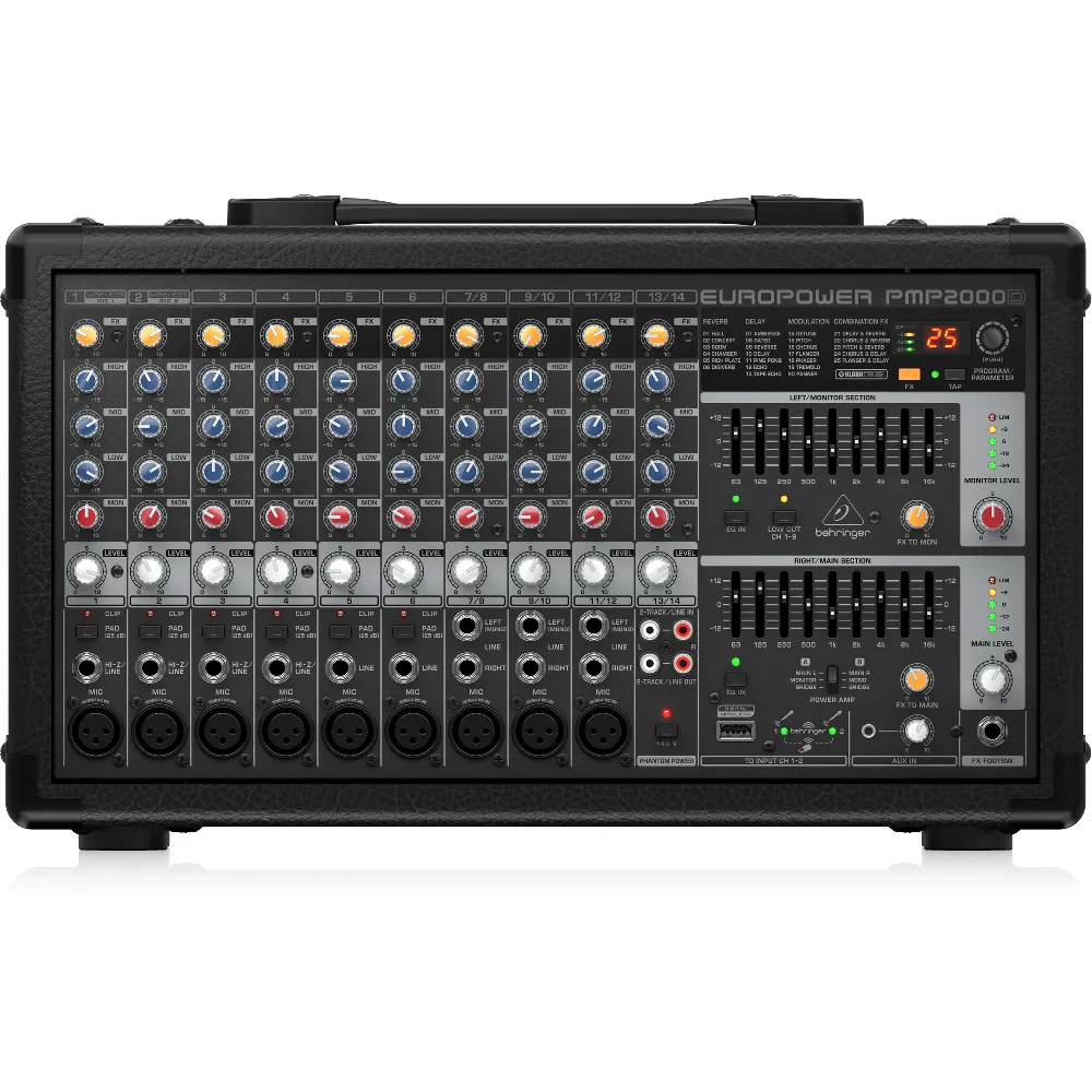 Behringer Europower PMP2000D 2000-Watt 14-Channel Powered Mixer