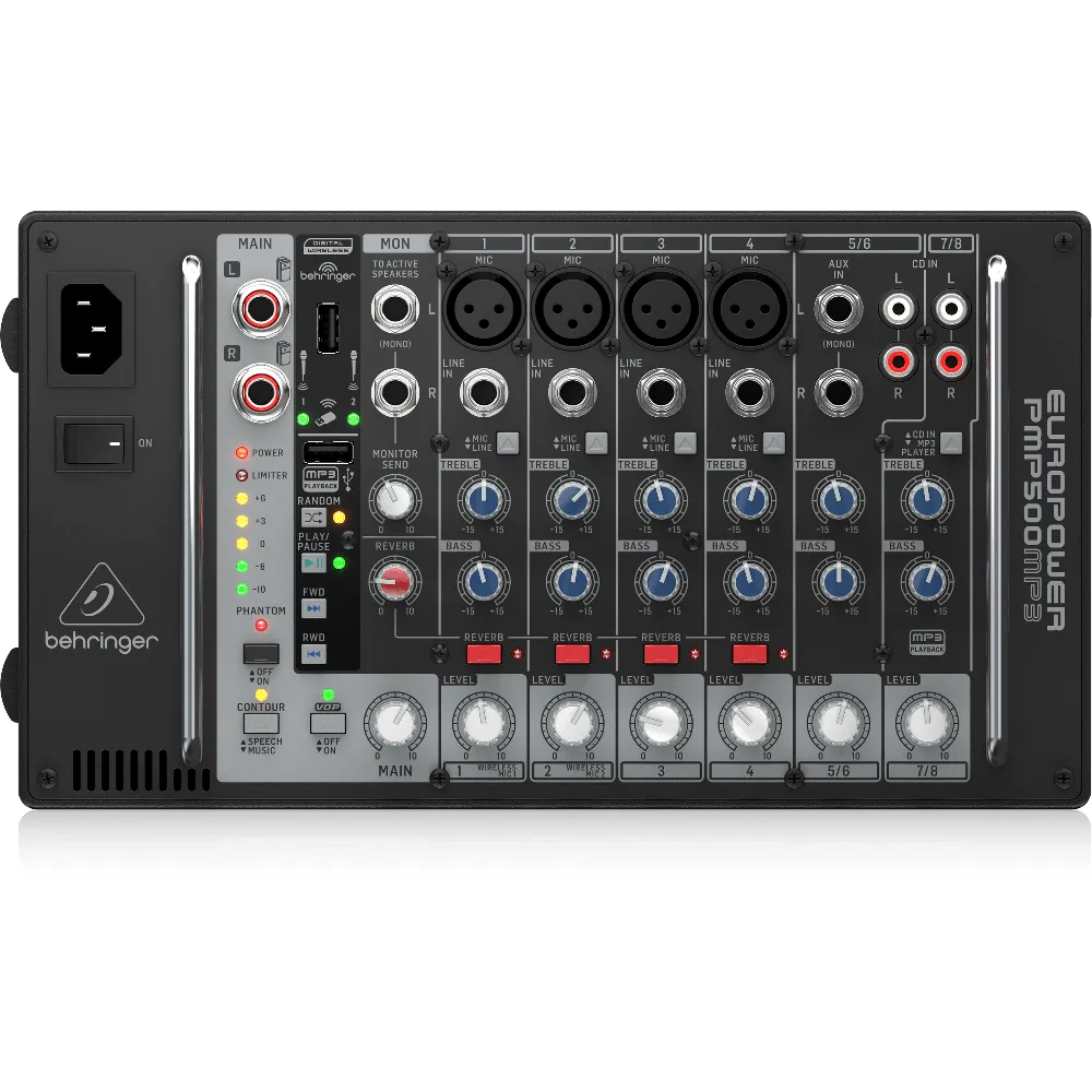 Behringer PMP500MP3 8-Channel 500W Powered Mixer