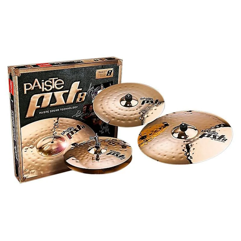 Paiste PST8 Universal Cymbal Package 14 Inch Hi-Hats, 16 Inch Crash, 20 Inch Ride