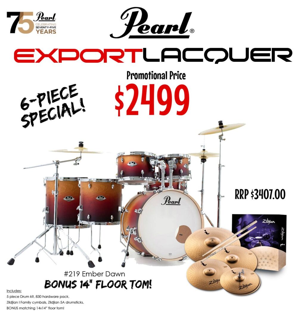 Pearl Export Plus 22 EXL Lacquer Drum Kit Ember Dawn