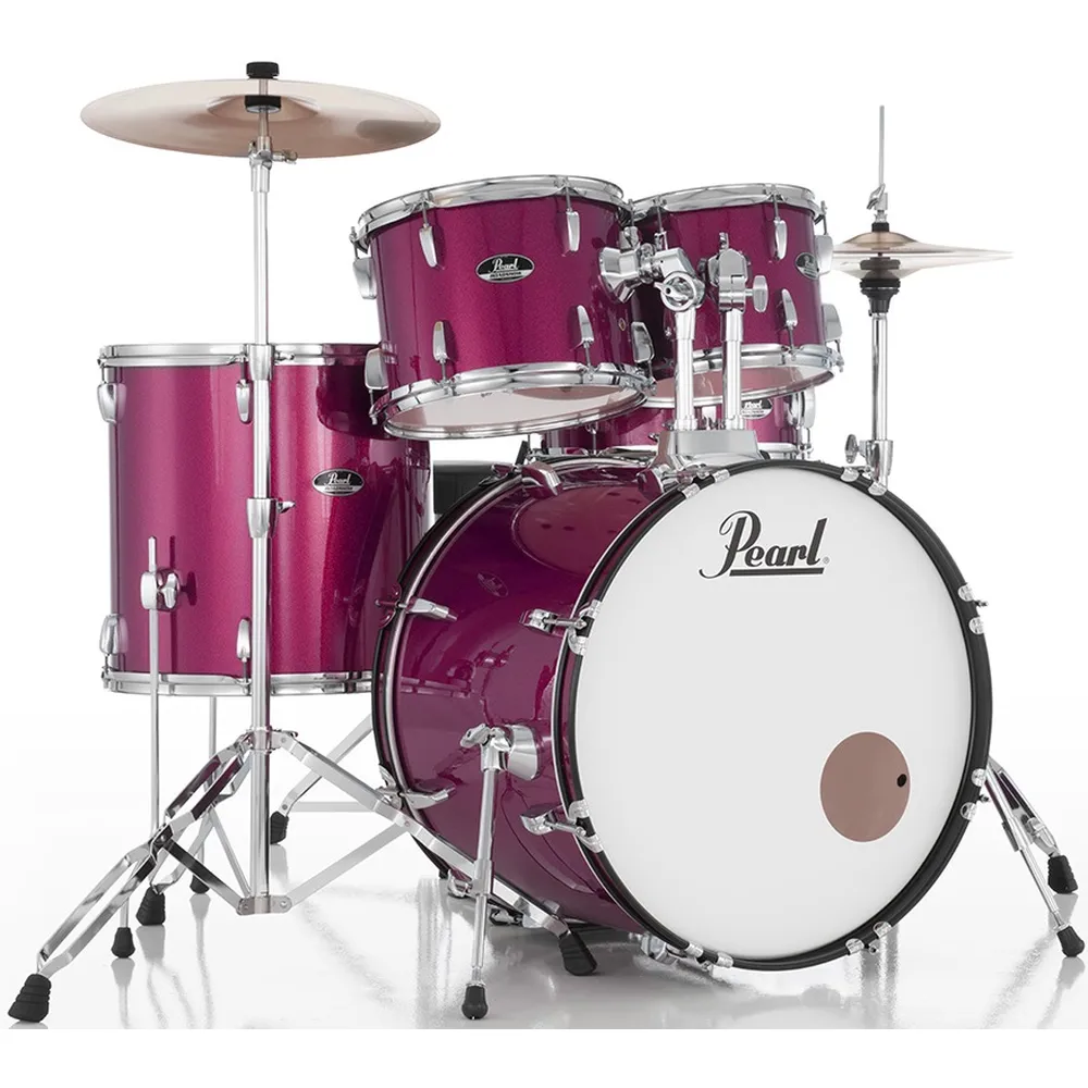 Pearl Roadshow 5 Piece Acoustic Drum Kit 22 Inch with Cymbals | Pink Metallic