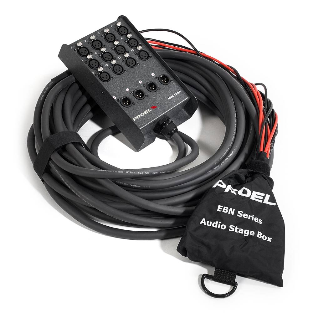Proel EBN1204 Audio Stage Box Snake 12 Inputs / 4 Outs 25m