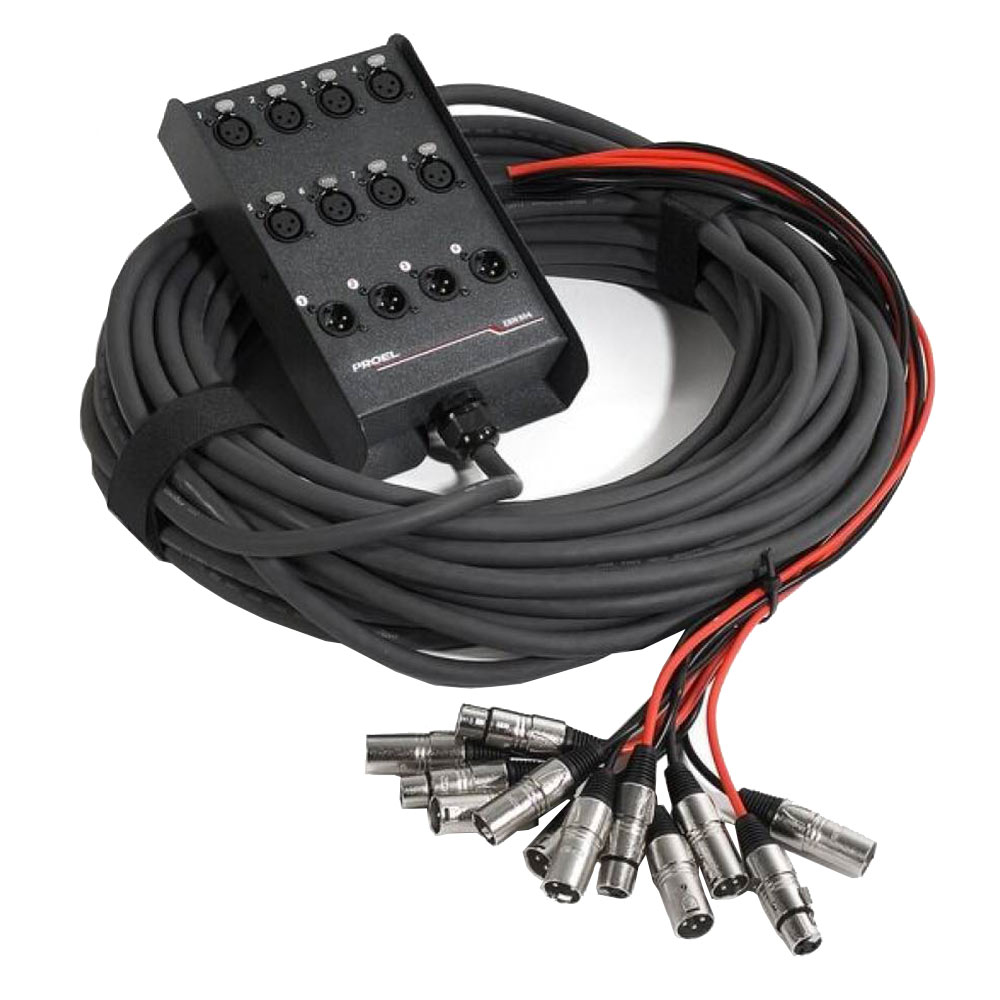 Proel EBN804LU10 Audio Stage Box Snake 8 Inputs / 4 Outs 10m
