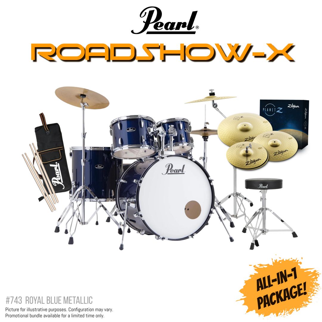 Pearl Roadshow X 22 Inch Acoustic Drum Kit Royal Blue Metallic