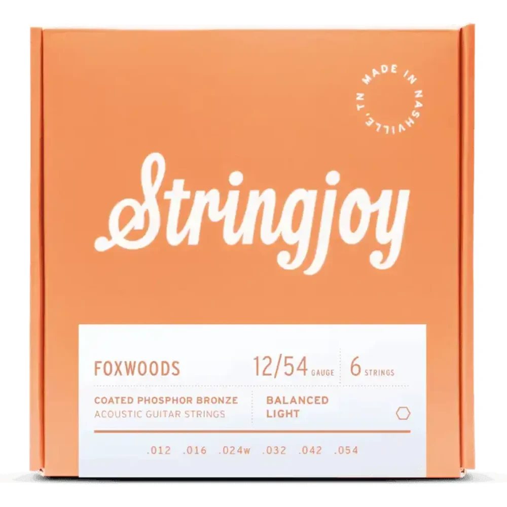 Stringjoy Foxwoods Light Gauge 12-54 Coated Phosphor Bronze Acoustic Guitar Strings