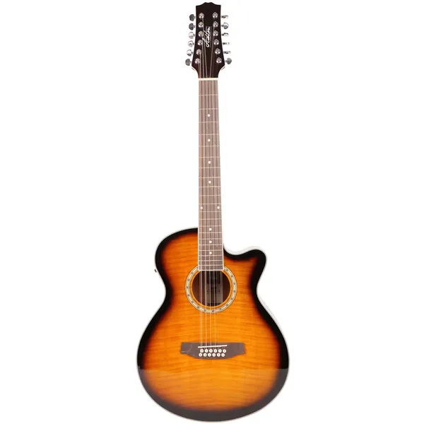 Ashton SL29/12CEQ Sunburst 12 String Slimline Acoustic Guitar with Cutaway And EQ
