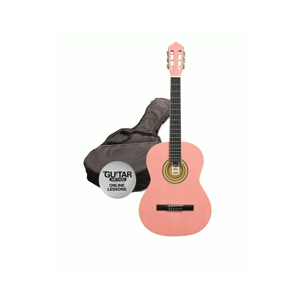 Ashton 1/4 Size Classical Guitar Starter Pack Pink