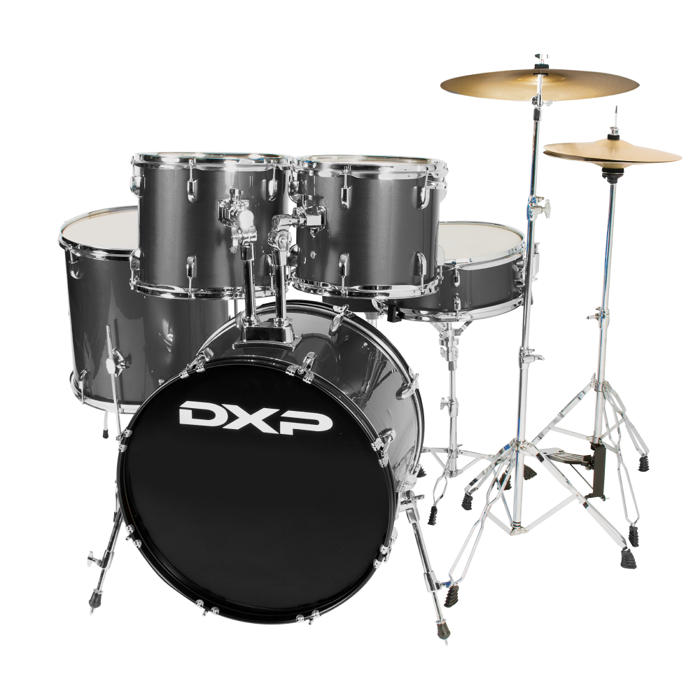 DXP Starter Acoustic Drum Kit with Cymbals - Gun Metal Grey