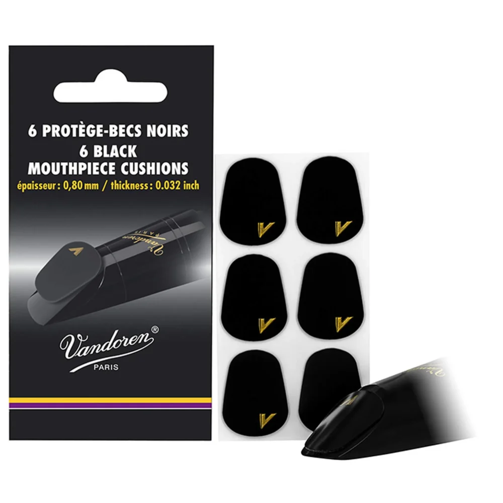 Vandoren Mouthpiece Cushions - BLACK - 0.80mm - Packet of 6