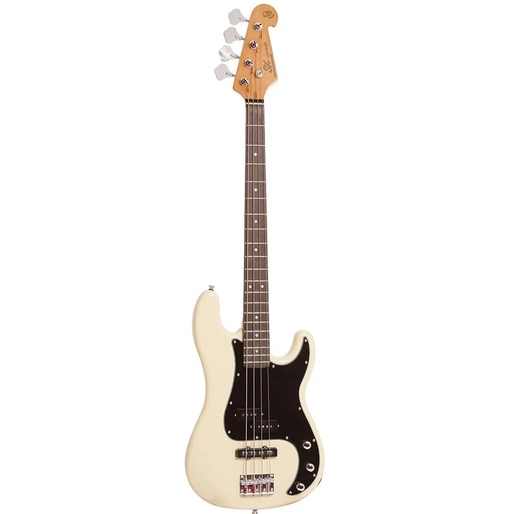 SX Vintage 62 Precision Style Bass Guitar – Vintage White