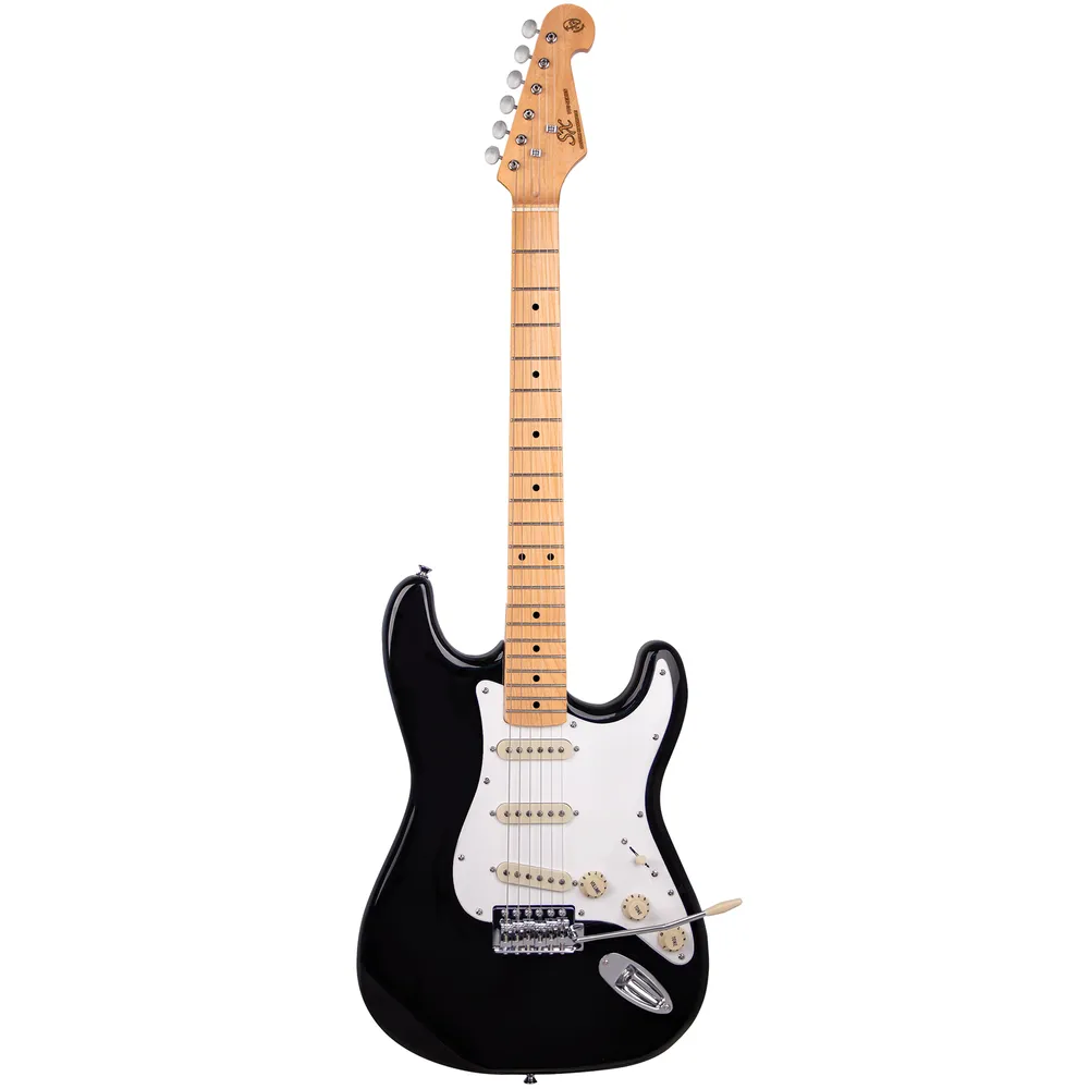 SX Vintage 57 Strat Style Electric Guitar - Black