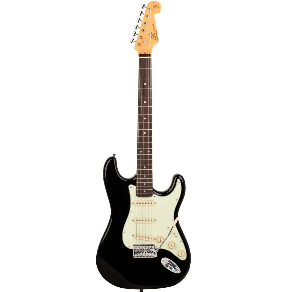SX Vintage 62 Strat Style Electric Guitar - Black