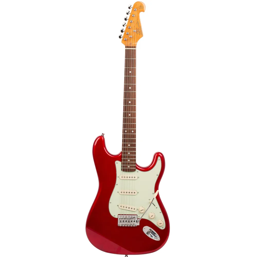 SX Vintage 62 Strat Style Electric Guitar - Candy Apple Red