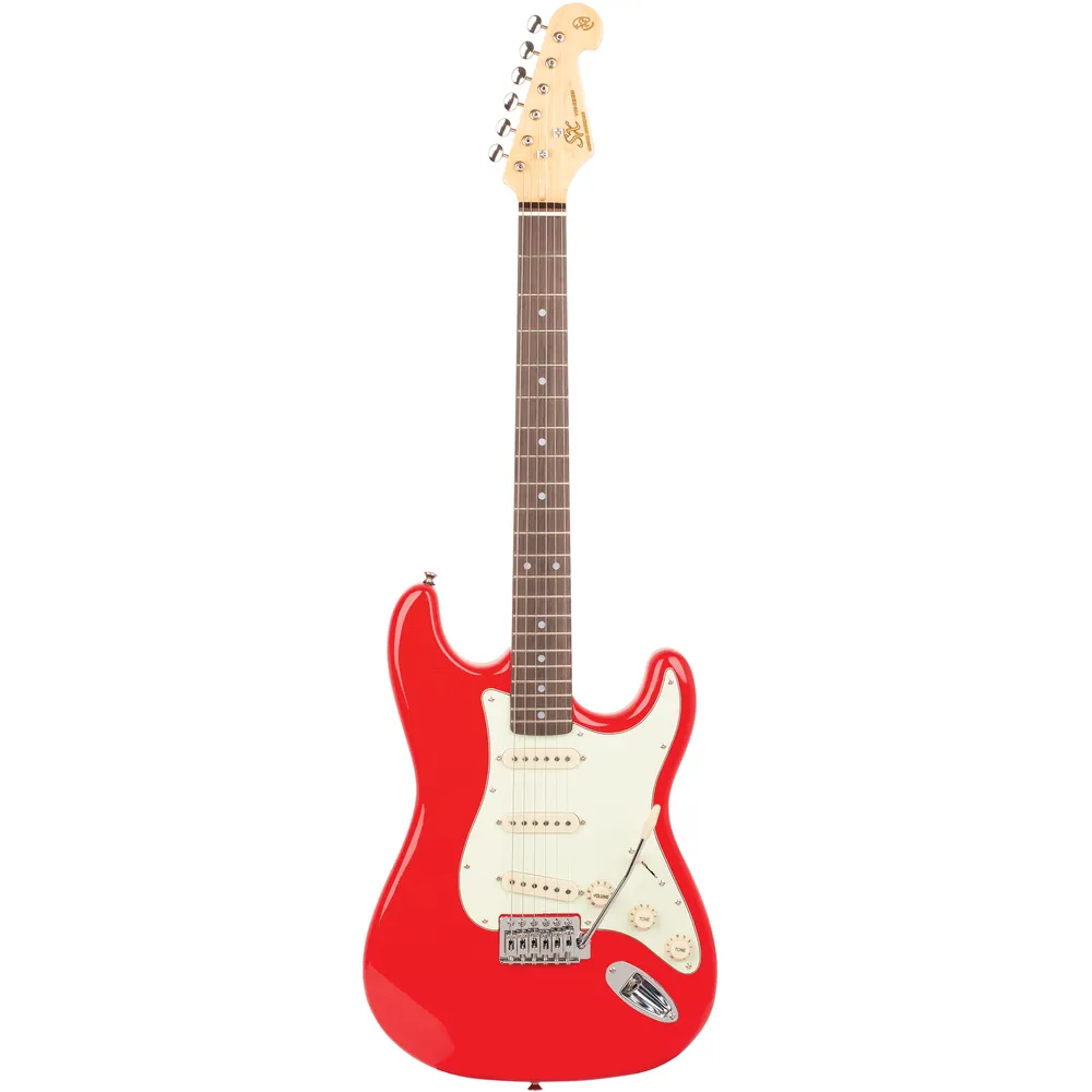 SX Vintage 62 Strat Style Electric Guitar - Fiesta Red