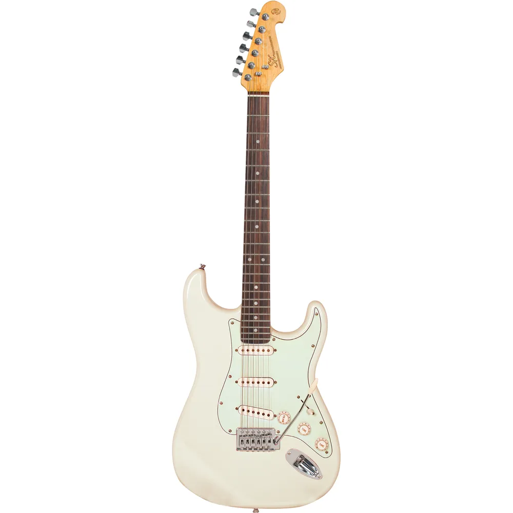 SX Vintage 62 Strat Style Electric Guitar - Vintage White