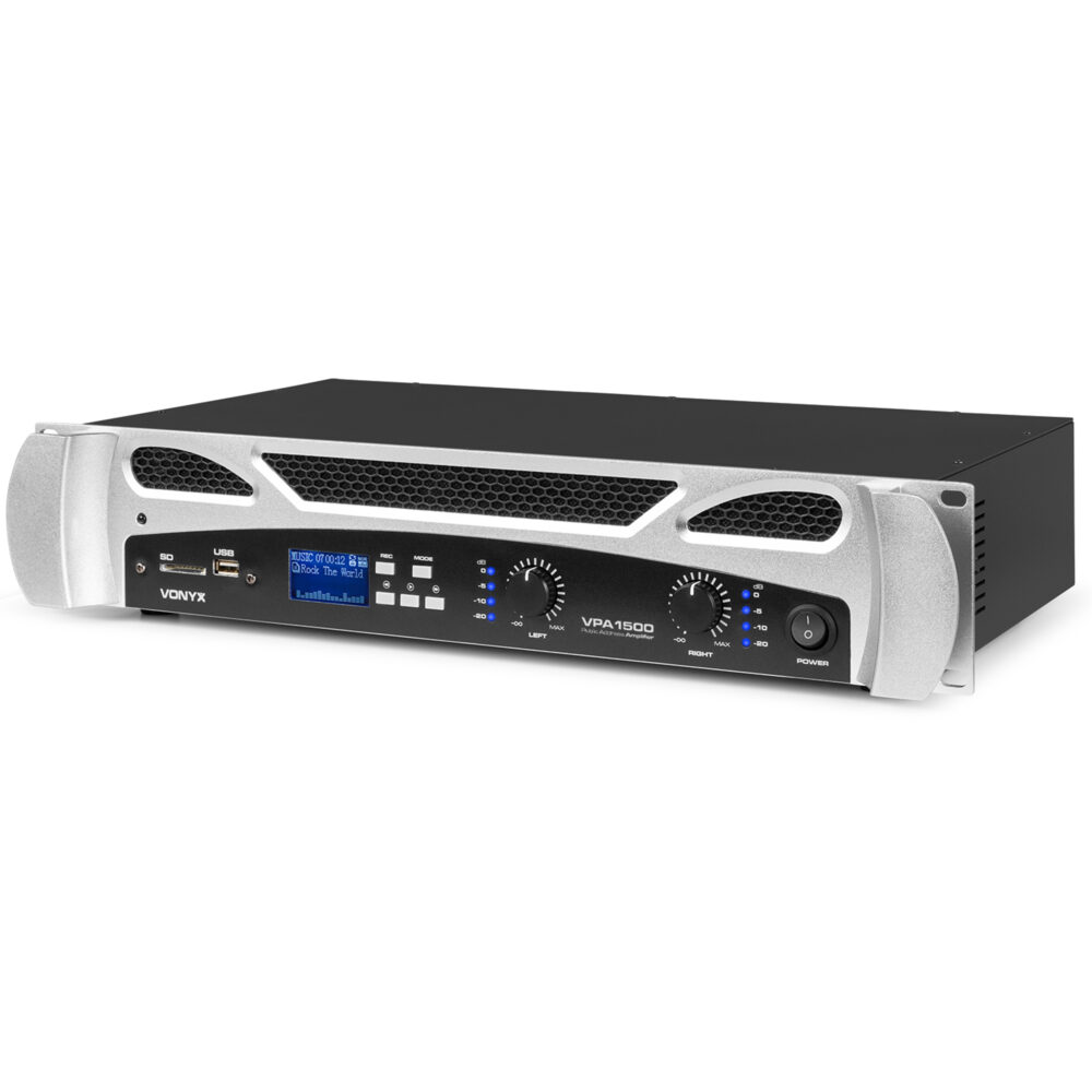 Vonyx VPA1500 PA Amplifier 2 x 750W Media Player with Bluetooth - Image 8