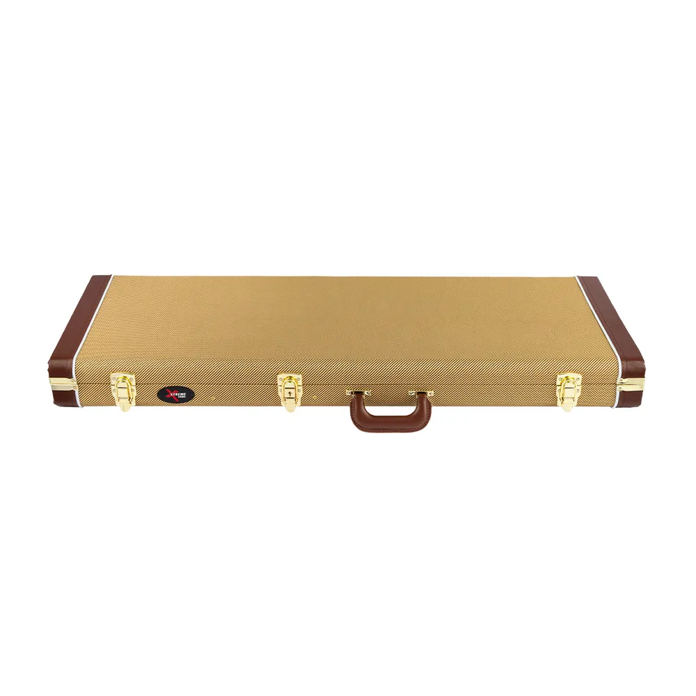 Xtreme XC610Y Stratocaster Telecaster Vintage Rectangular Guitar Hard Case | Yellow Tweed