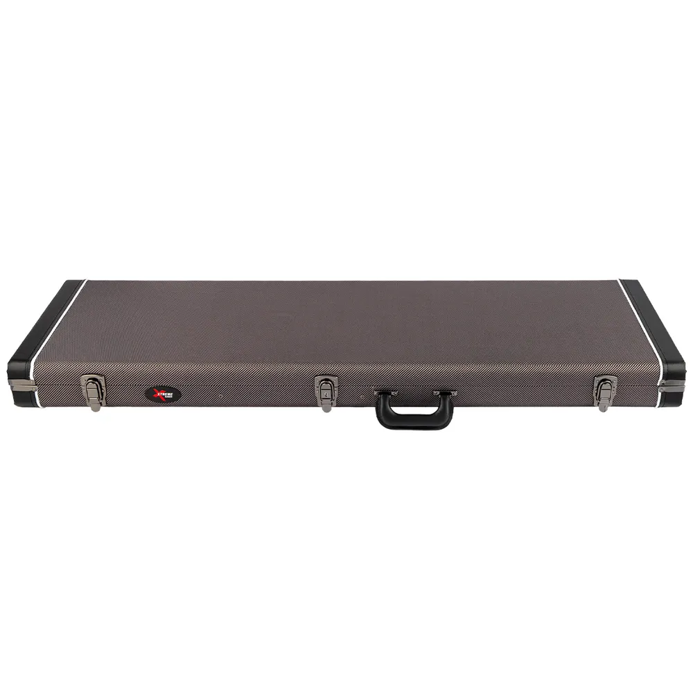 Xtreme XC621G Precision Jazz Bass Vintage Rectangular Guitar Hard Case | Grey Tweed