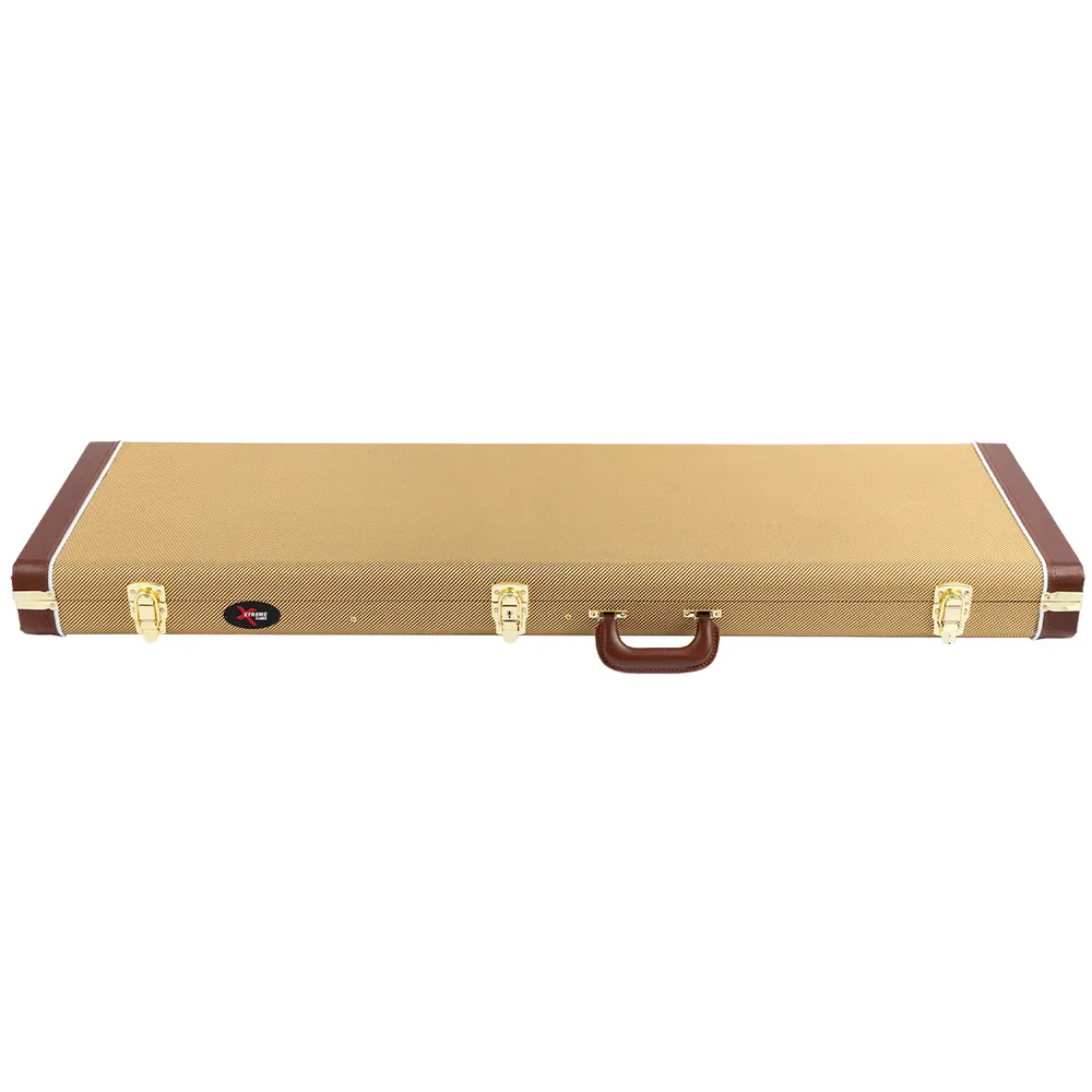 Xtreme XC621Y Precision Jazz Bass Vintage Rectangular Guitar Hard Case | Yellow Tweed