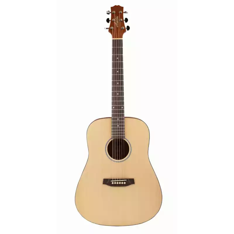 Ashton D20Sw Natural Solid Top Acoustic Guitar Wide Neck