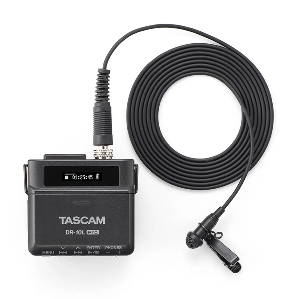 Tascam DR-10L Pro Ultra-Compact 32-Bit Float Audio Field Recorder with Lavalier Mic