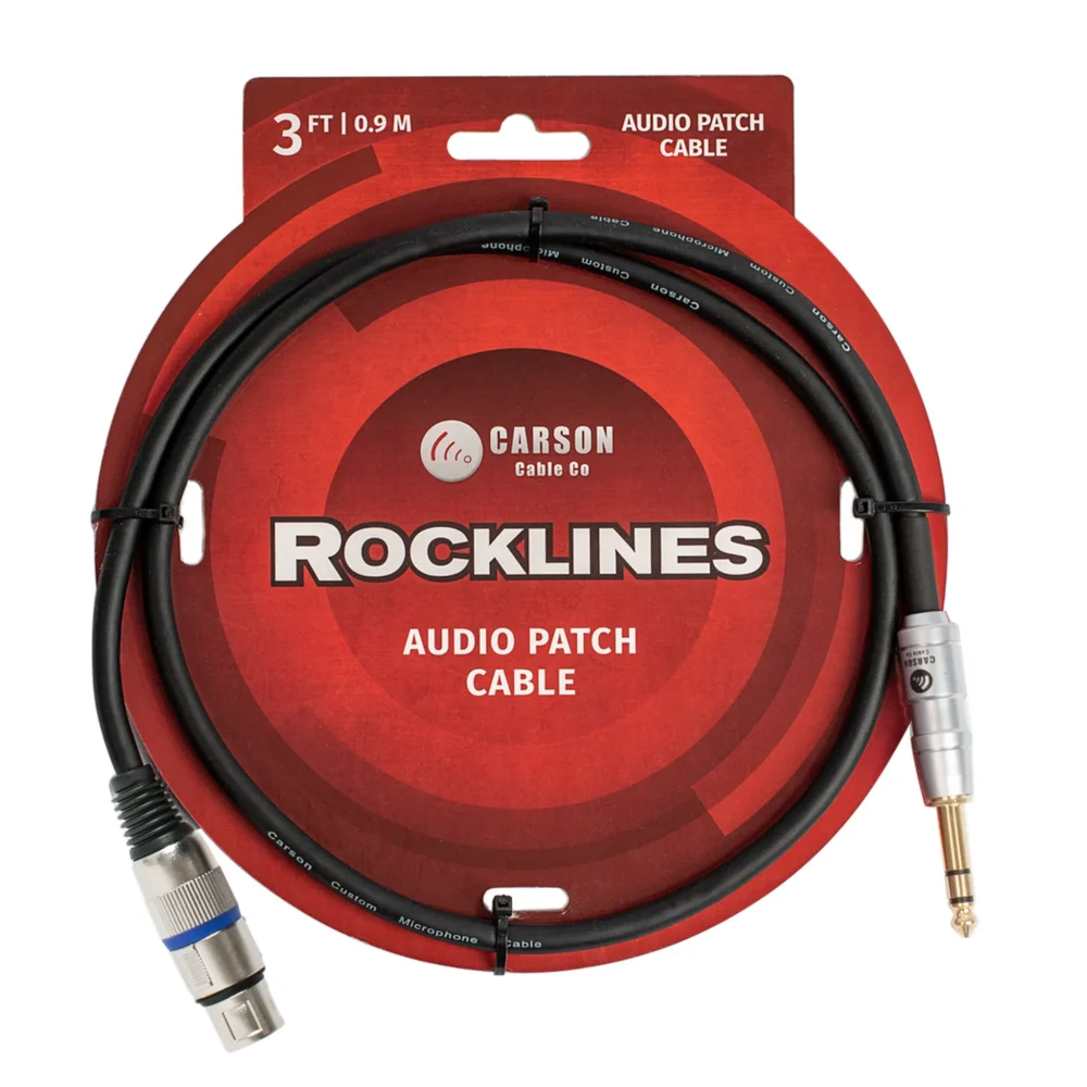 Rocklines RAD33ST 3" Audio Cable (6.3 Stereo Jack - F XLR)