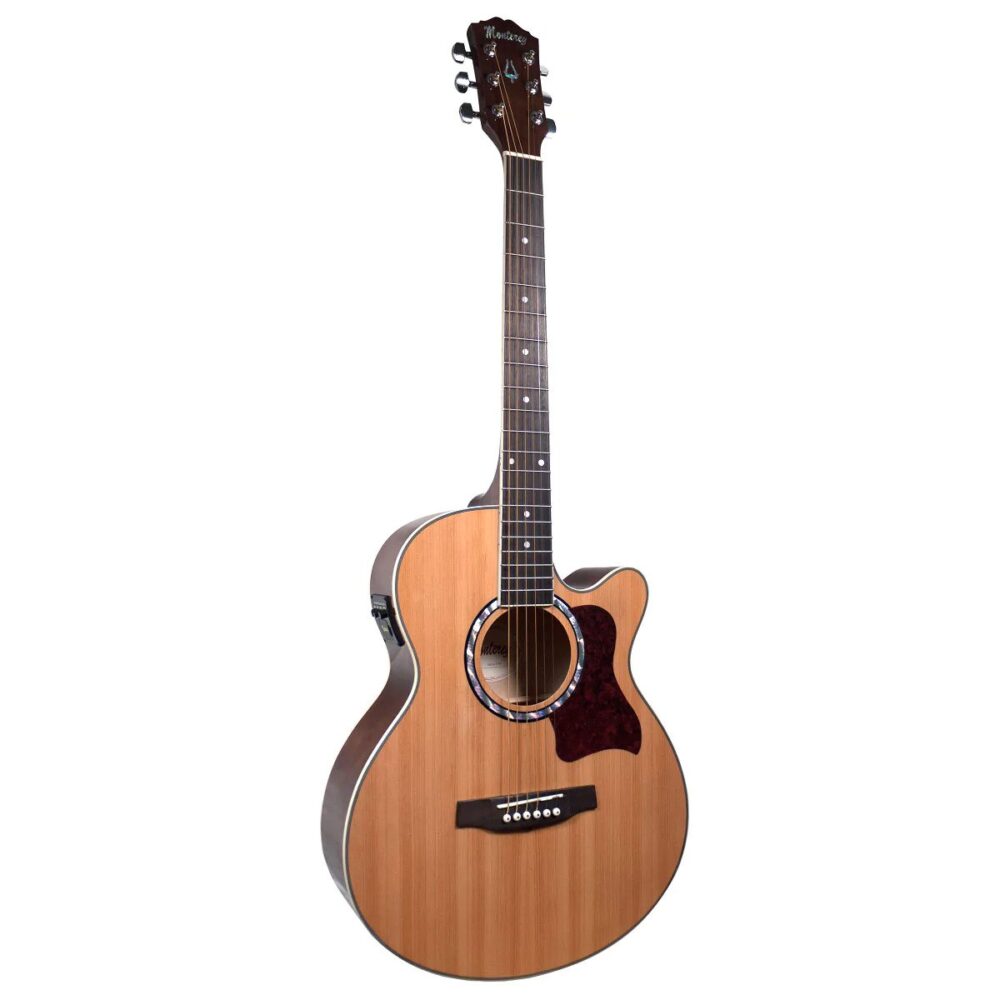 Monterey MEA-17N Acoustic Guitar Natural w/ Pickup & Cutaway