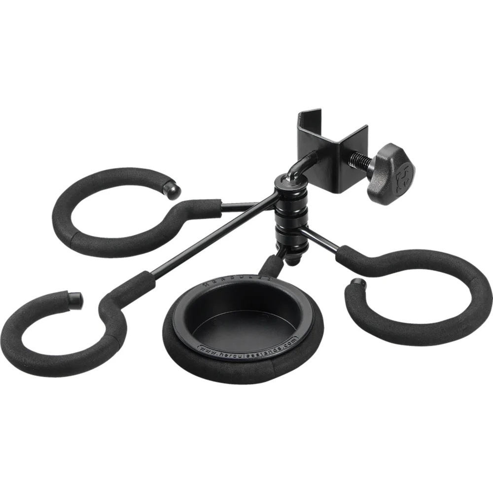 Hercules HA100 Mute Holder Clamps to Mic Stand