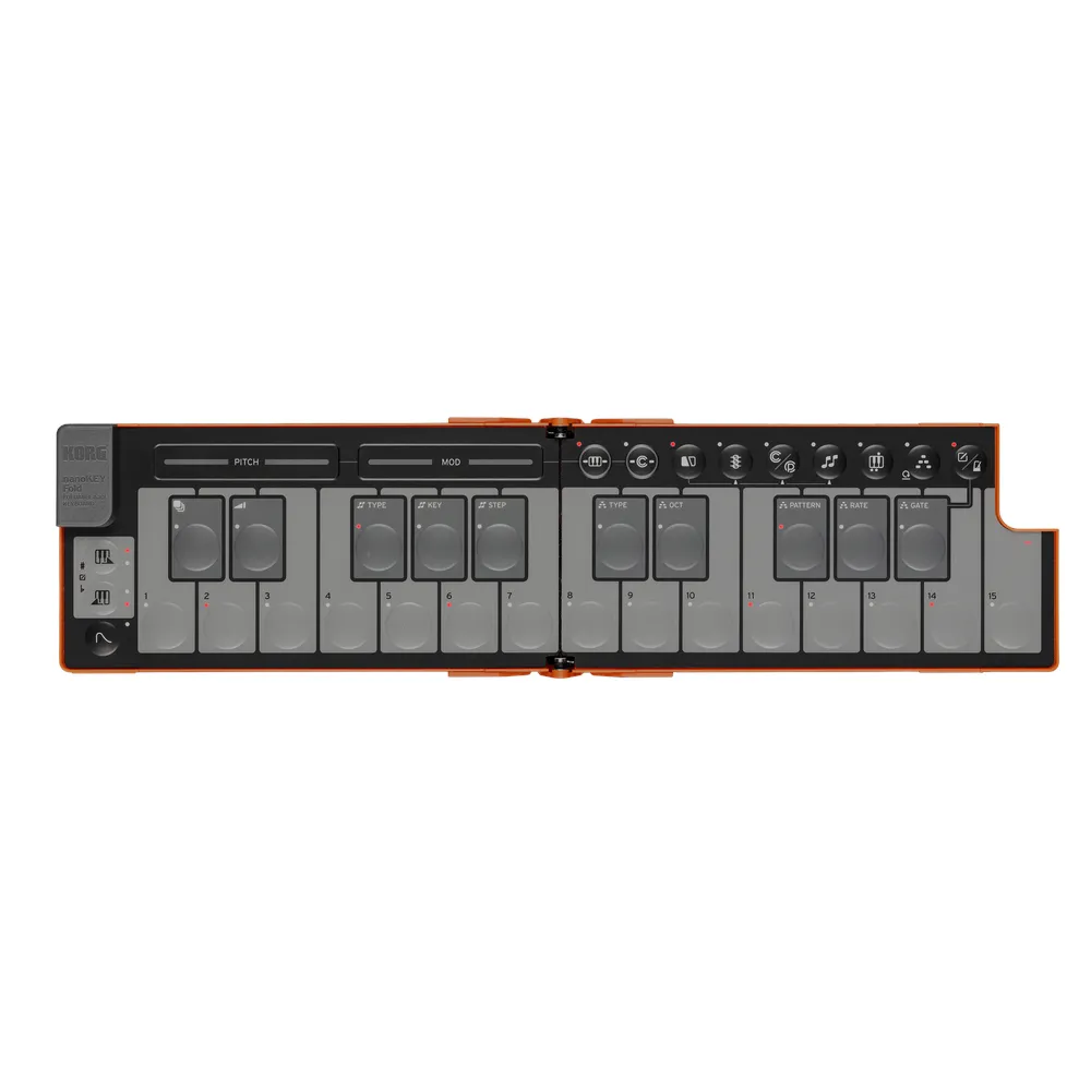 Korg nanoKEY Fold Foldable MIDI Keyboard | Lava Orange